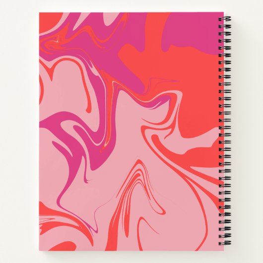 Groovy swirly sinaasappel en roze aanpasbaar notitieboek (Achterkant)