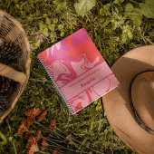 Groovy swirly sinaasappel en roze aanpasbaar notitieboek