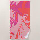 Groovy swirly sinaasappel en roze motief strandlaken (Voorkant)