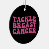 Groovy Tackle Breast Cancer Awareness Keramisch Ornament (Rechts)