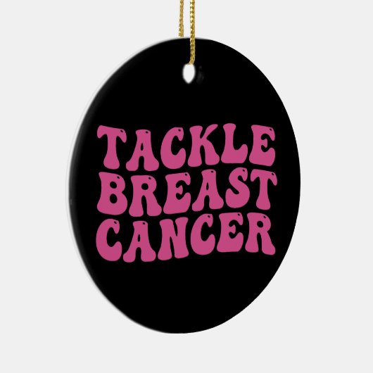 Groovy Tackle Breast Cancer Awareness Keramisch Ornament (Rechts)