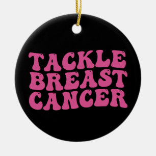 Groovy Tackle Breast Cancer Awareness Keramisch Ornament
