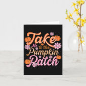 Groovy Take Me To The Pumpkin Patch Autumn Fall Th Kaart (Gele Bloem)