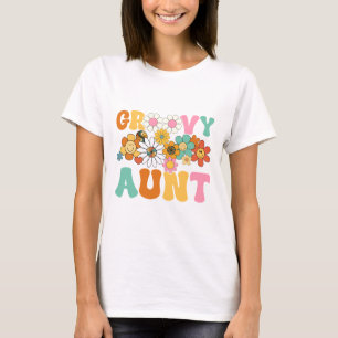 Groovy Tante Retro 70s Flower Power Vintage Design T-shirt
