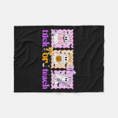 Groovy Teacher Halloween Trick Or Teach Ghost Men Fleece Deken (Voorkant (Horizontaal))