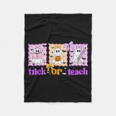 Groovy Teacher Halloween Trick Or Teach Ghost Men Fleece Deken (Voorkant)