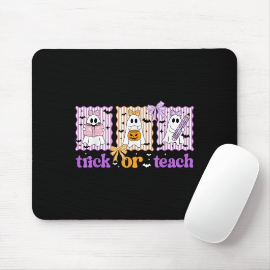Groovy Teacher Halloween Trick Or Teach Ghost Men Muismat (Met muis)