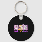Groovy Teacher Halloween Trick Or Teach Ghost Men  Sleutelhanger (Voorkant)