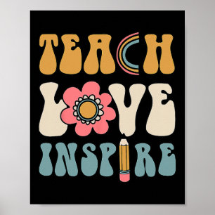 Groovy Teacher Inspirerend blij terug naar school Poster