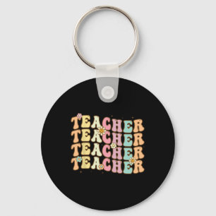 Groovy Teacher Inspirerend Kleurrijk Terug naar sc Sleutelhanger