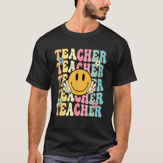 Groovy Teacher Inspirerend Kleurrijke Bloemen Teru T-shirt (Voorkant)