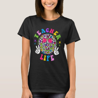 Groovy Teacher Life Vibes Teach Love Inspire Back T-shirt