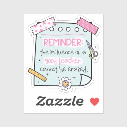 Groovy Teacher Quote Herinneringen Stickers (Vel)