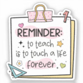Groovy Teacher Quote Herinneringen Stickers (Voorkant)