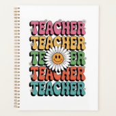 Groovy Teacher Schattige Daisy Flower Retro Back S Planner (Voorkant)