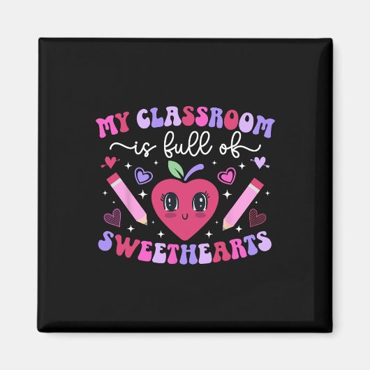 Groovy Teacher Valentijn Teaching Valentijnsdag Magneet (Voorkant)