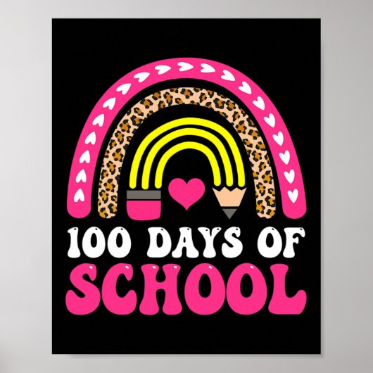 Groovy Teacher Valentijn Terug naar School 100 Dag Poster (Voorkant)