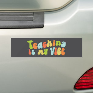 Groovy Teaching is mijn levendige, kleurrijke retr Bumpersticker