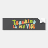 Groovy Teaching is mijn levendige, kleurrijke retr Bumpersticker (Voorkant)