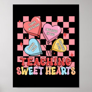 Groovy Teaching Sweet Hearts Candy Leraar Valenti Poster