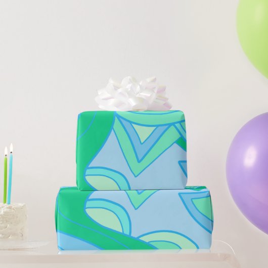 Groovy Teal Cadeaupapier (Feestgeschenken)