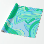 Groovy Teal Cadeaupapier (Uitgerold)