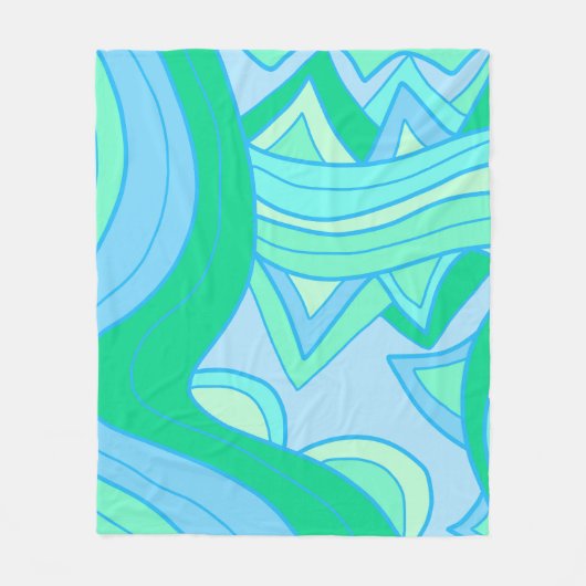 Groovy Teal Fleece Deken (Voorkant)