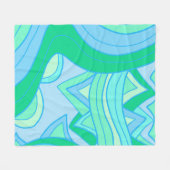 Groovy Teal Fleece Deken (Voorkant (Horizontaal))