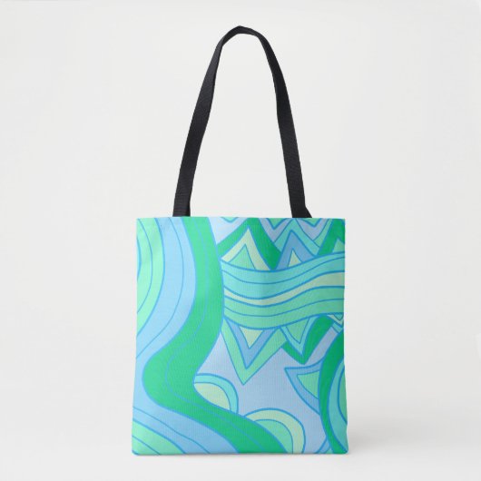 Groovy Teal Tote Bag (Voorkant)