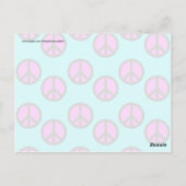 Groovy Teen Hippie Blauwgroen en Paarse vredessign Briefkaart (Achterkant)