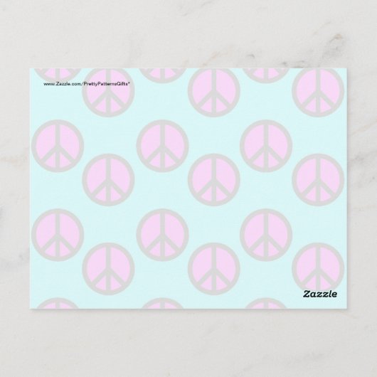 Groovy Teen Hippie Blauwgroen en Paarse vredessign Briefkaart (Achterkant)