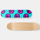 Groovy Teen Hippie Blauwgroen en Paarse vredessign Persoonlijk Skateboard (Horizontaal)