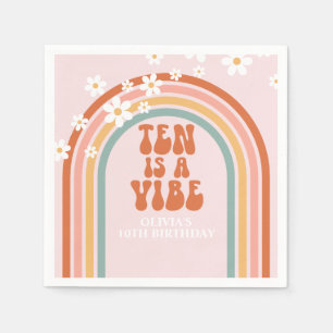 Groovy Ten is een sfeer daisy regenboog 10e verjaa Servet