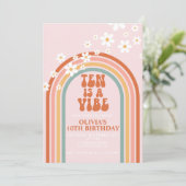 Groovy Ten is een Vibe daisy regenboog 10E verjaar Kaart (Staand voorkant)