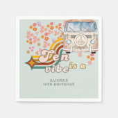 Groovy Ten is een vibe daisy Van 10e verjaardag Servet (Voorkant)