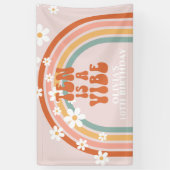 Groovy Ten is een Vibe Rainbow Daisy 10e verjaarda Spandoek (Verticaal)