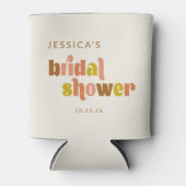 Groovy Terracotta Perzik Retro Bruiloft Bridal Sho Blikjeskoeler (Voorkant)