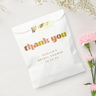 Groovy Terracotta Perzik Retro Tekst Aangepaste Do Bedankzakje