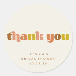 Groovy Terracotta Perzik Retro Tekst Aangepaste Do Ronde Sticker