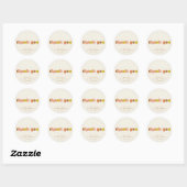 Groovy Terracotta Perzik Retro Tekst Douche op Maa Ronde Sticker (Vel)