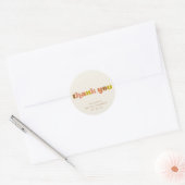 Groovy Terracotta Perzik Retro Tekst Douche op Maa Ronde Sticker (Envelop)