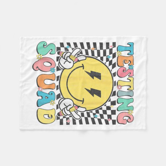 Groovy Test Day Testing Squad Motivation Teacher S Fleece Deken (Voorkant (Horizontaal))