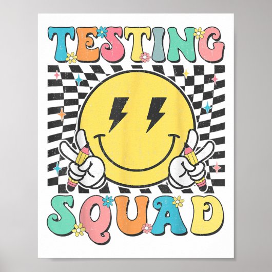 Groovy Test Day Testing Squad Motivation Teacher S Poster (Voorkant)
