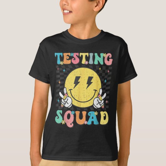 Groovy Test Day Testing Squad Motivation Teacher S T-shirt (Voorkant)