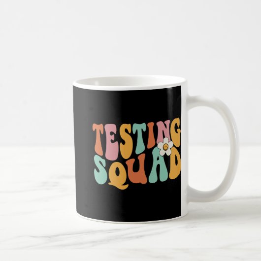 Groovy Testing Squad Test Dag Motivatie Leraar Koffiemok (Rechts)