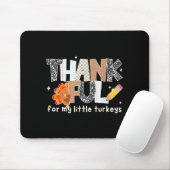 Groovy Thankful For My Little Turkeys Thanksgiving Muismat (Met muis)