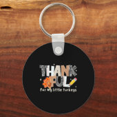 Groovy Thankful For My Little Turkeys Thanksgiving Sleutelhanger (Voorkant)
