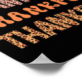 Groovy Thankful Herfst Autumn Leopard Retro Thanks Poster (Hoek)