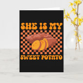 Groovy Thanksgiving paar matchen ze is mijn lief Kaart (Gele Bloem)