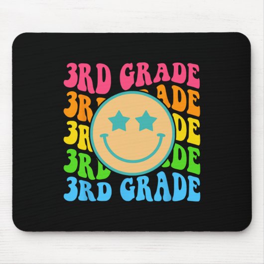 Groovy Third Grade Vibes Gezicht Retro Leraren Byc Muismat (Voorkant)